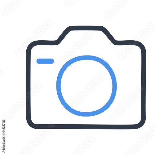 Camera flat icon. Vector illustration. Isolated on white background.