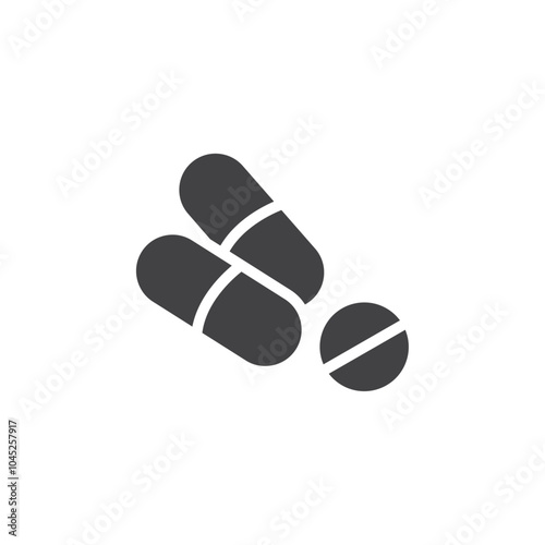 Pill Icon Symbol mark in filled style