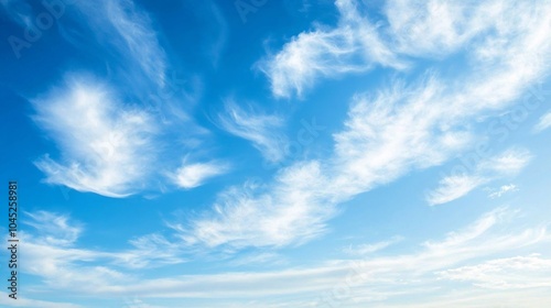 Clear Blue Sky with Wispy Clouds