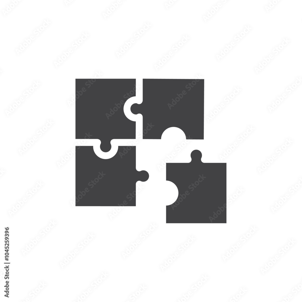 Puzzle icon Symbol mark in filled style Puzzle icon Symbol mark in filled style