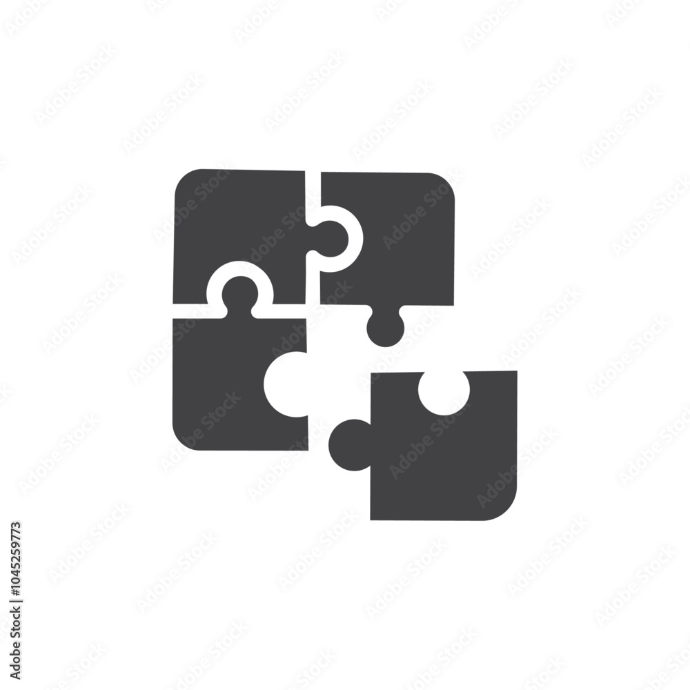 Puzzle Piece Icon Symbol mark in filled style Puzzle Piece Icon Symbol mark in filled style