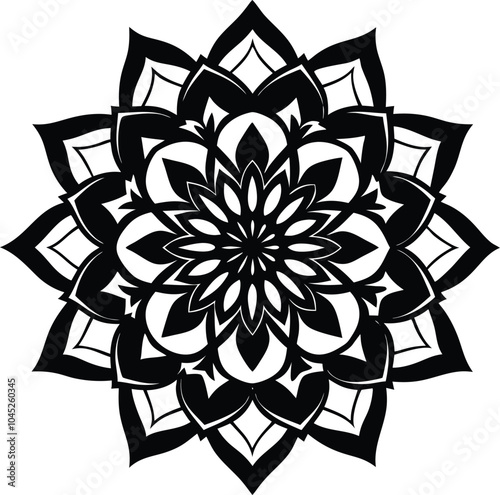 Black mandala design, complex mandala design, beautiful black mandala design for tattoo.