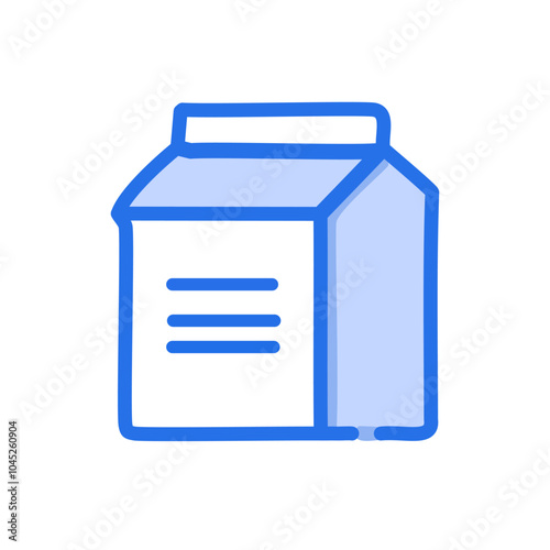 Milk carton box vector icon. Graph symbol for cooking web site and apps design, logo, app, UI