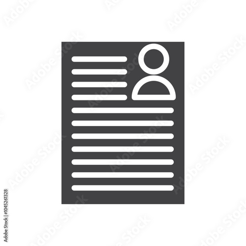 Resume icon Symbol mark in filled style