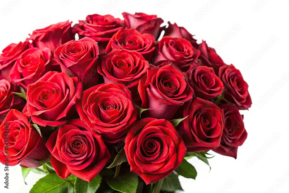 Fresh bouquet of red roses isolated on white background Fresh bouquet of red roses isolated on white background