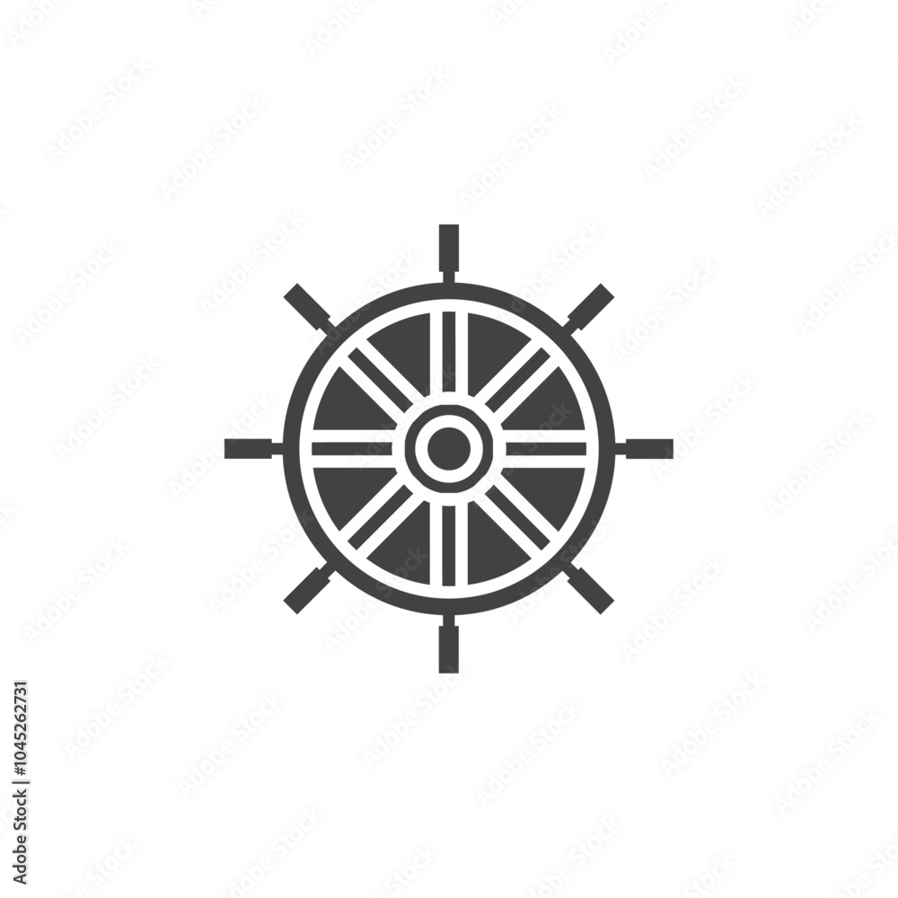 Ship wheel icon Symbol mark in filled style Ship wheel icon Symbol mark in filled style
