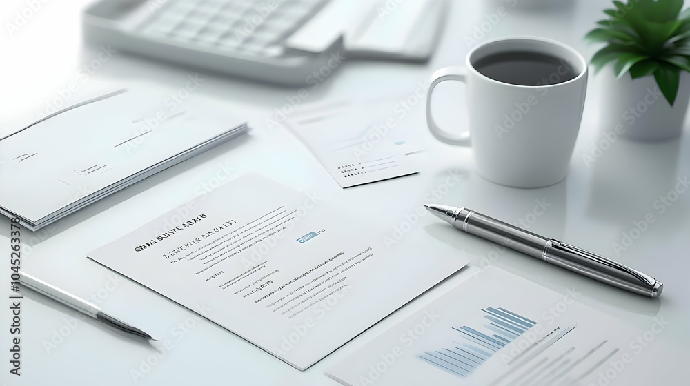 3D Flat Lay Business Cards Pen Financial Report White Background Highlighting Professionalism Organization Corporate Advertising Business Services Consulting Financial Planning 3D Flat Lay Business Cards Pen Financial Report White Background Highlighting Professionalism Organization Corporate Advertising Business Services Consulting Financial Planning