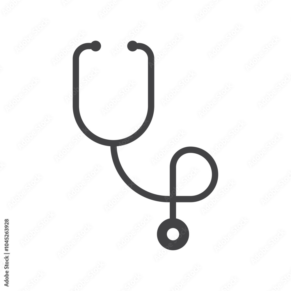 Stethoscope icon Symbol mark in filled style Stethoscope icon Symbol mark in filled style