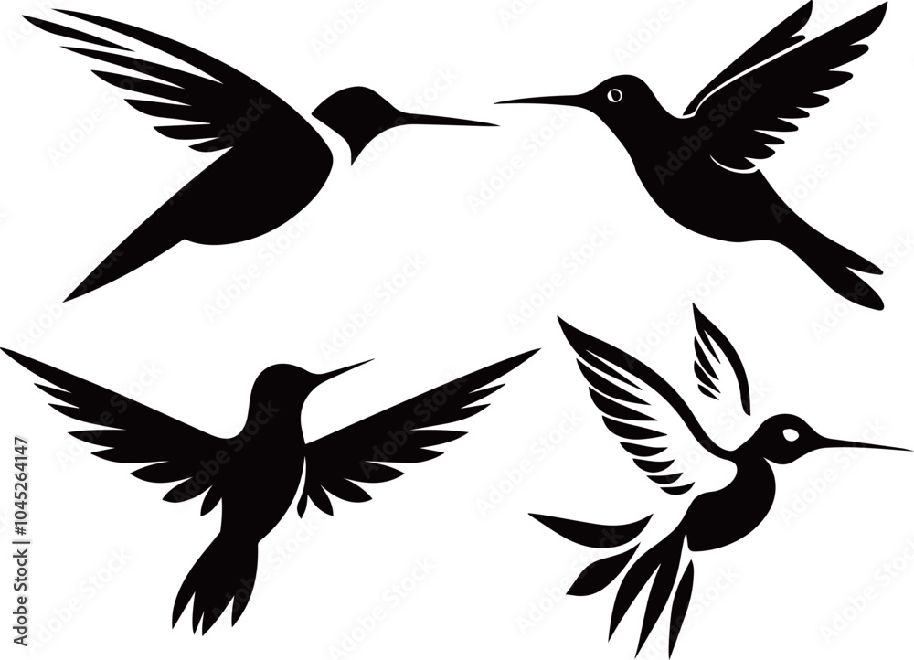 Obraz premium set of silhouettes of birds
