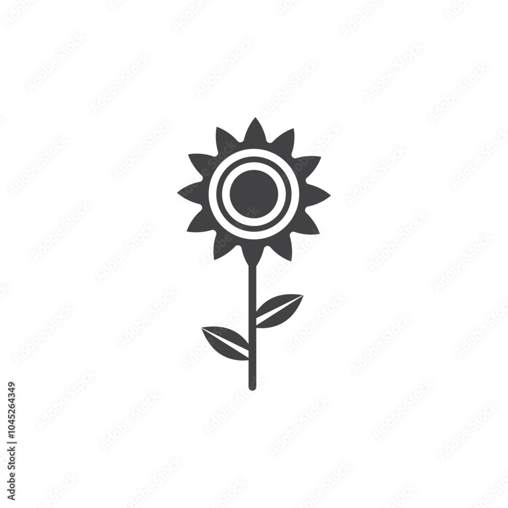 Sunflower icon Symbol mark in filled style Sunflower icon Symbol mark in filled style