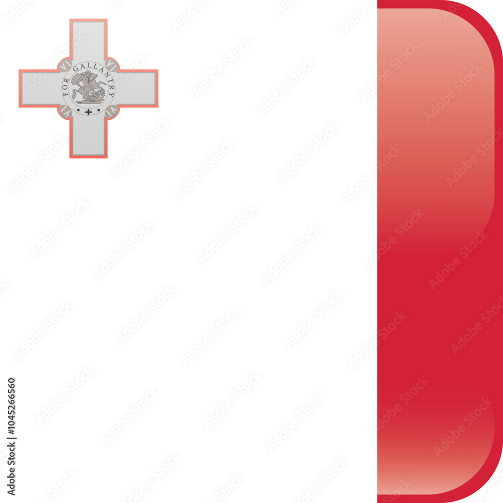 Obraz premium Cube shaped national flag of the European country of MALTA