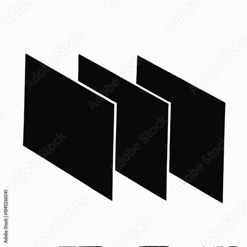 Three black triangular shapes arranged in a row 