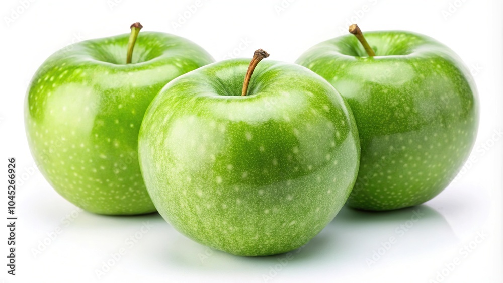 Fresh Granny Smith apples isolated on white background macro Fresh Granny Smith apples isolated on white background macro