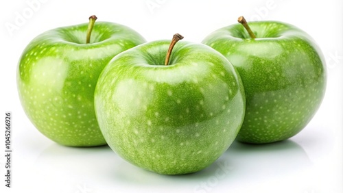 Fresh Granny Smith apples isolated on white background macro