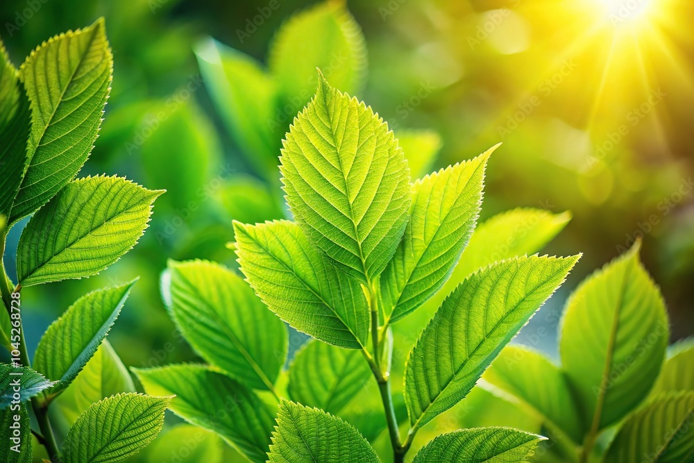 Fresh green leaves under hot sun Fresh green leaves under hot sun