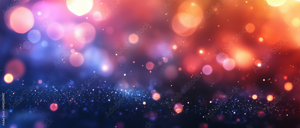 Fototapeta premium Christmas Glow Banner: Festive lights for New Year's Eve night