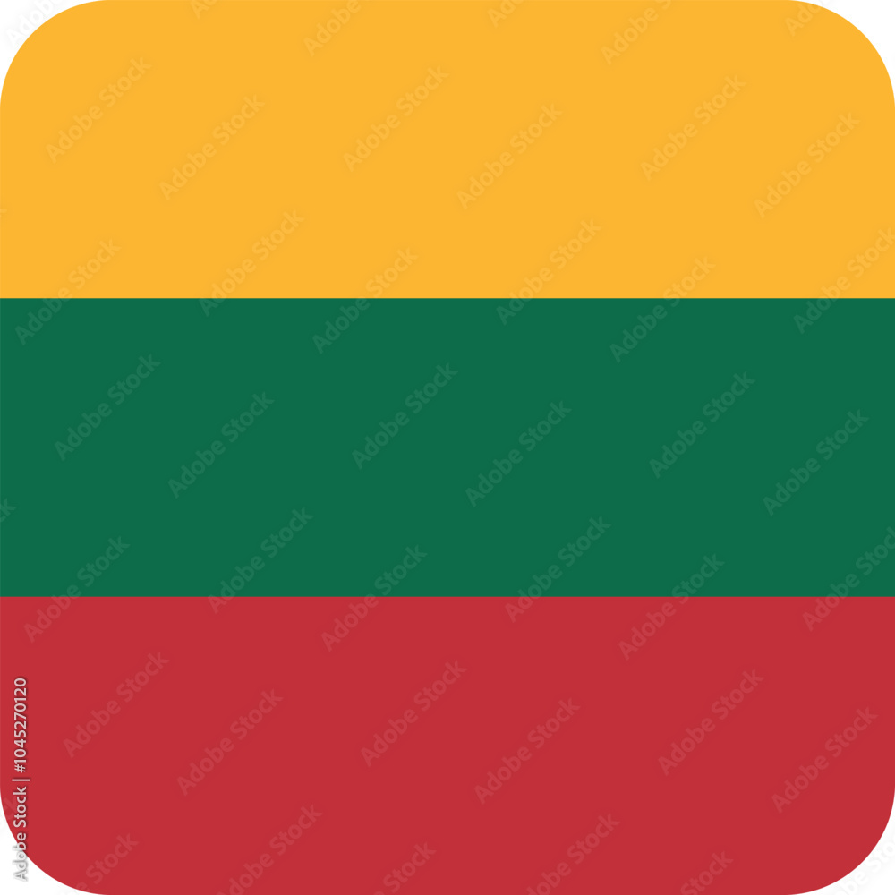 Button shaped national flag of the European country of LITHUANIA Button shaped national flag of the European country of LITHUANIA