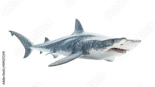 Detailed illustration of a shark, showcasing its unique features isolated on transparent background.