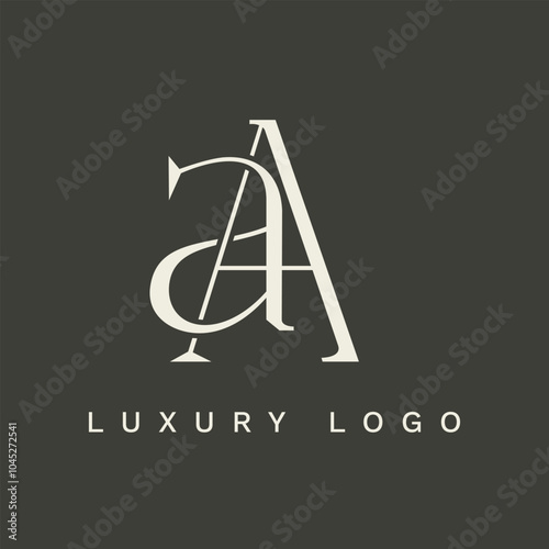 A A Logo. AA Letter Logo Design in White Color on Green Background