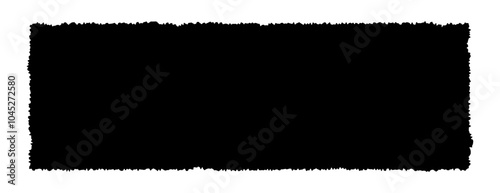 Black rectangle shape, textbox, frame with jagged edge vector element