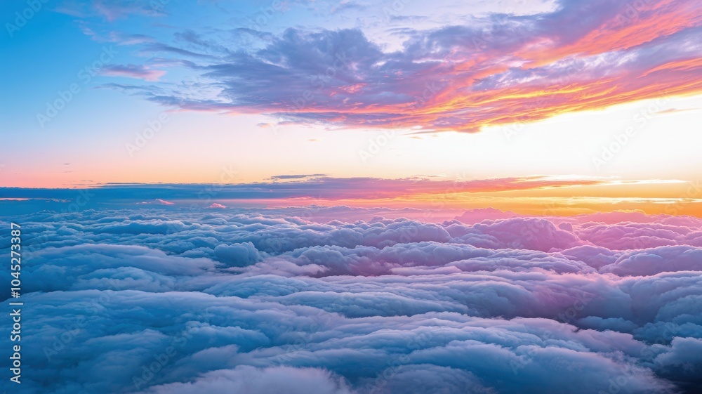 The sky is filled with clouds and the sun is setting The sky is filled with clouds and the sun is setting