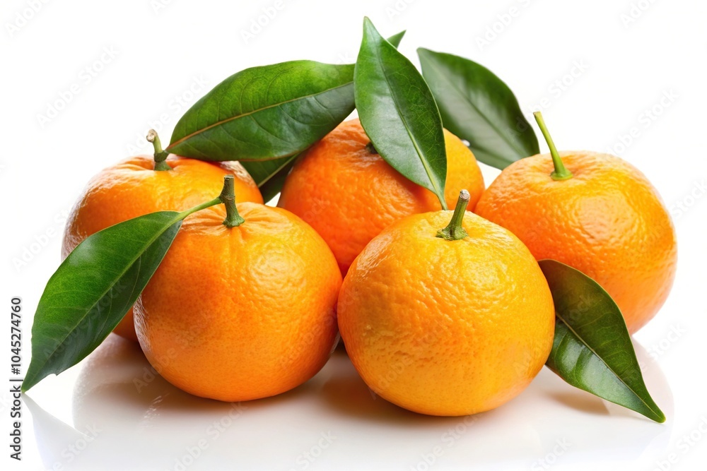 Fresh oranges with leaves isolated on white background Fresh oranges with leaves isolated on white background