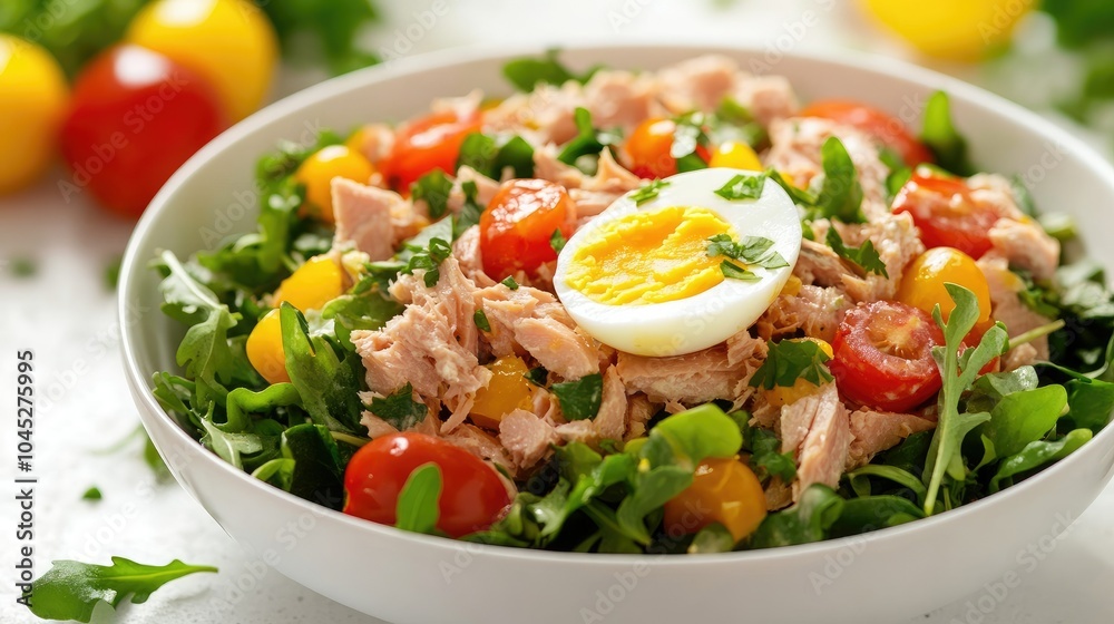 Fresh Salad with Tuna and Cherry Tomatoes Fresh Salad with Tuna and Cherry Tomatoes