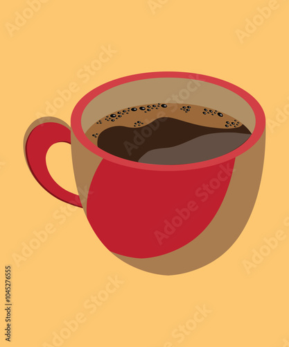 Coffee With Beans Cartoon Icon Illustration photo