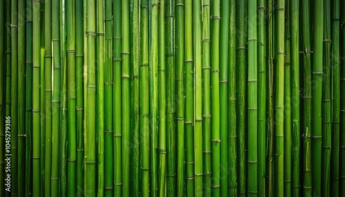 Green bamboo stalks arranged in a natural pattern, ideal for backgrounds.