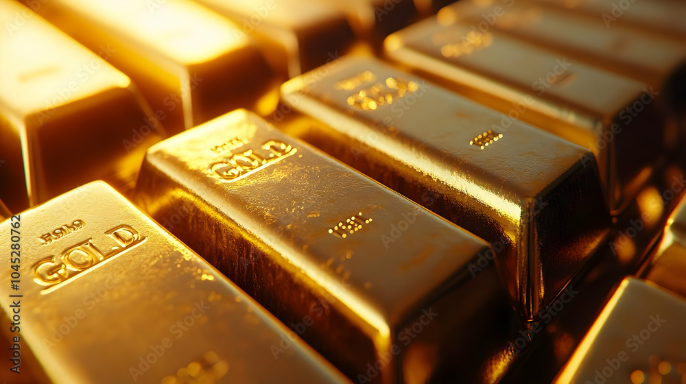 3D Glossy Gold Bars Stacked Concept - Shiny Gold Bars Neatly Stacked on Reflective Surface with Luster & Reflections - 3D Icon Isolated on White Background for Premium Stock Images 3D Glossy Gold Bars Stacked Concept - Shiny Gold Bars Neatly Stacked on Reflective Surface with Luster & Reflections - 3D Icon Isolated on White Background for Premium Stock Images
