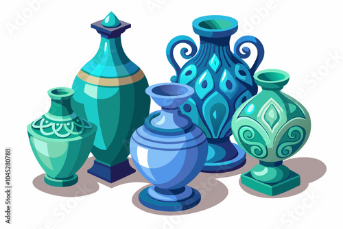 Ceramic vase vector icon