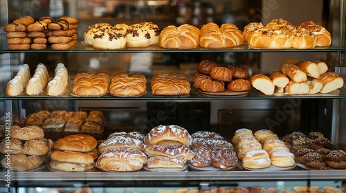 Freshly Baked Pastries in Display Case