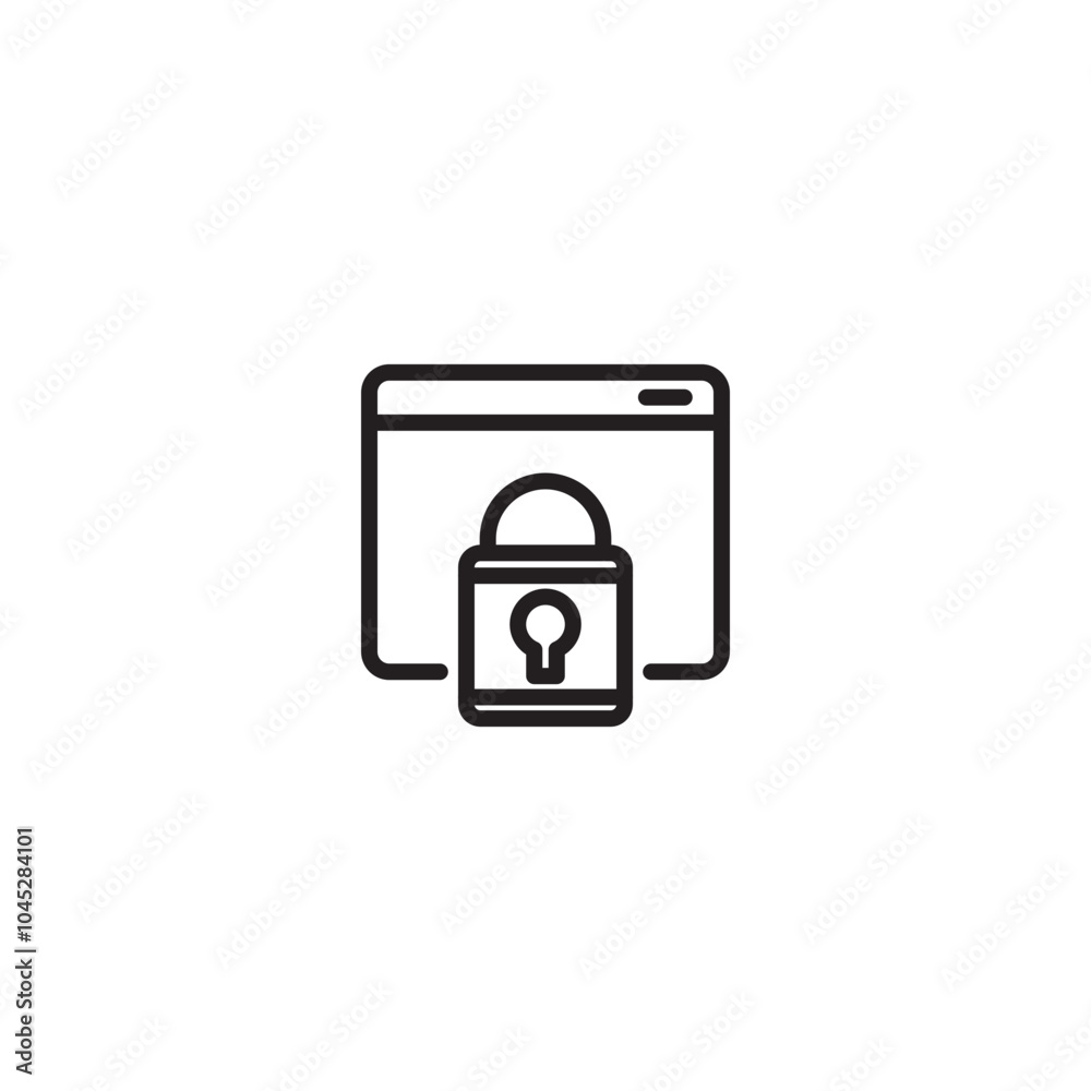 Secure Website Icon. A web browser icon with a padlock inside, symbolizing a secure website or online platform. Editable icon. Secure Website Icon. A web browser icon with a padlock inside, symbolizing a secure website or online platform. Editable icon.