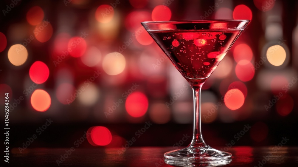 Elegant Red Cocktail in Dim Lighting Elegant Red Cocktail in Dim Lighting