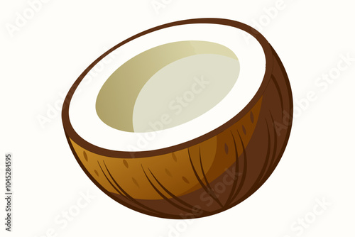 Coconut flat design icon isolated on white background