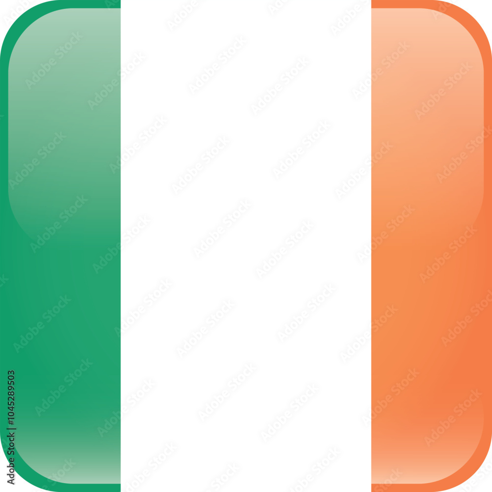 Obraz premium Cube shaped national flag of the European country of IRELAND