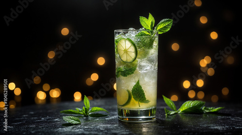 Mojito cocktail with lime