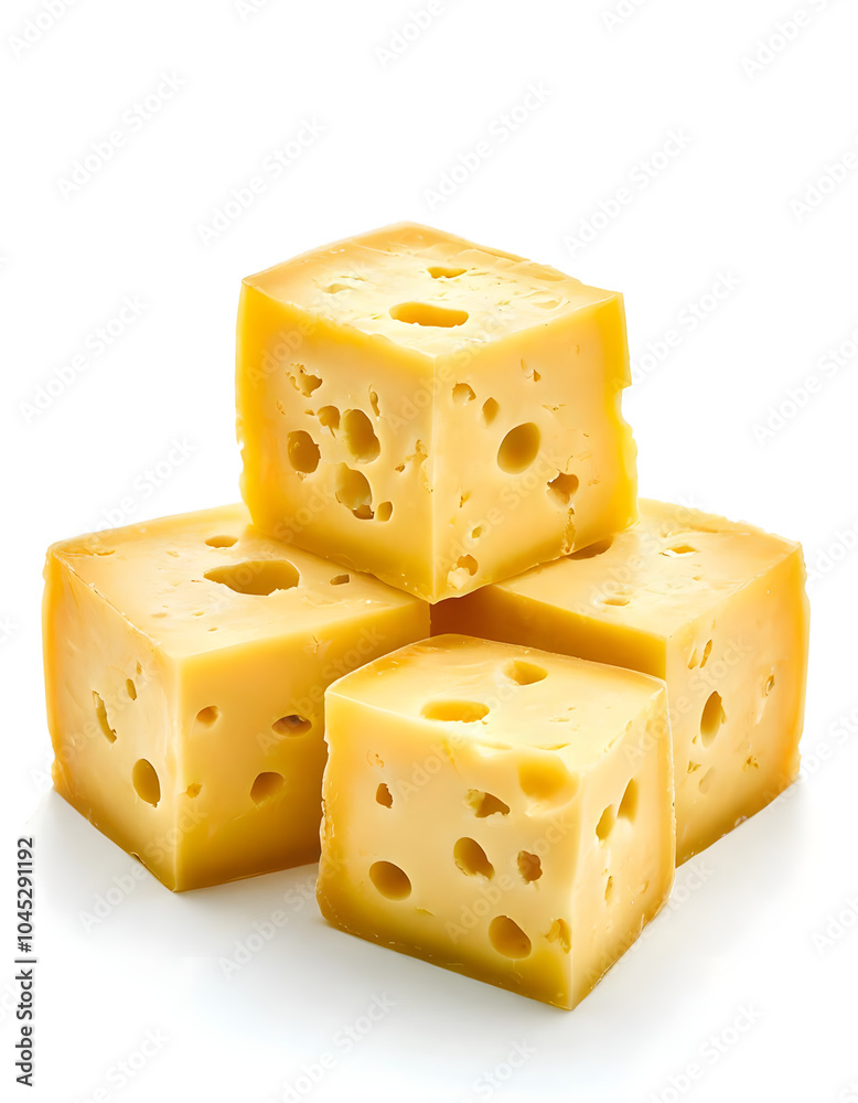 Bits of appetizing cheese isolated on a white background Bits of appetizing cheese isolated on a white background