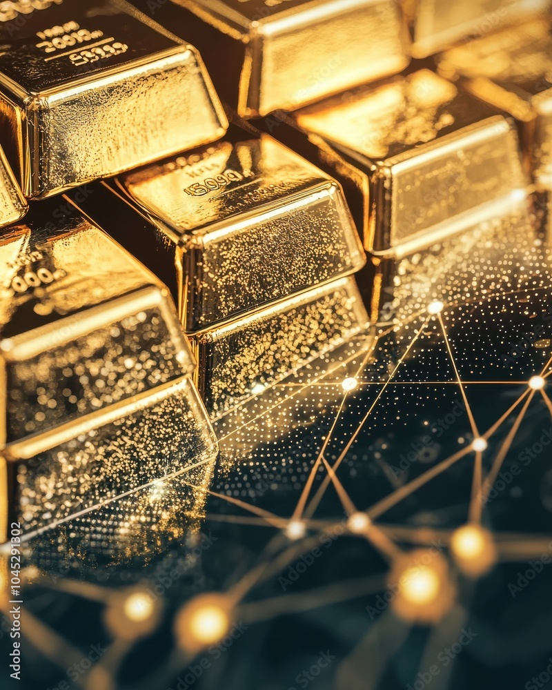 Gold Bars Stacked in Front of a Central Bank Gold Bars Stacked in Front of a Central Bank