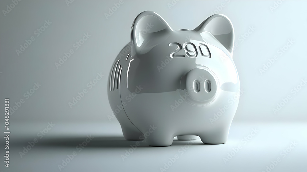 3D Minimalist Piggy Bank Icon on Plain Background, Focus on Simple Savings Design, Ample Copy Space, Camera Zoom Out, Emphasizing 3D Space Concept for Financial Planning and Saving Goals 3D Minimalist Piggy Bank Icon on Plain Background, Focus on Simple Savings Design, Ample Copy Space, Camera Zoom Out, Emphasizing 3D Space Concept for Financial Planning and Saving Goals