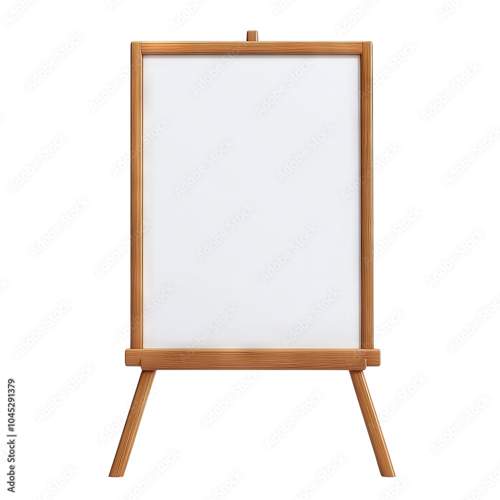 Blank wooden easel board, white isolated background Blank wooden easel board, white isolated background