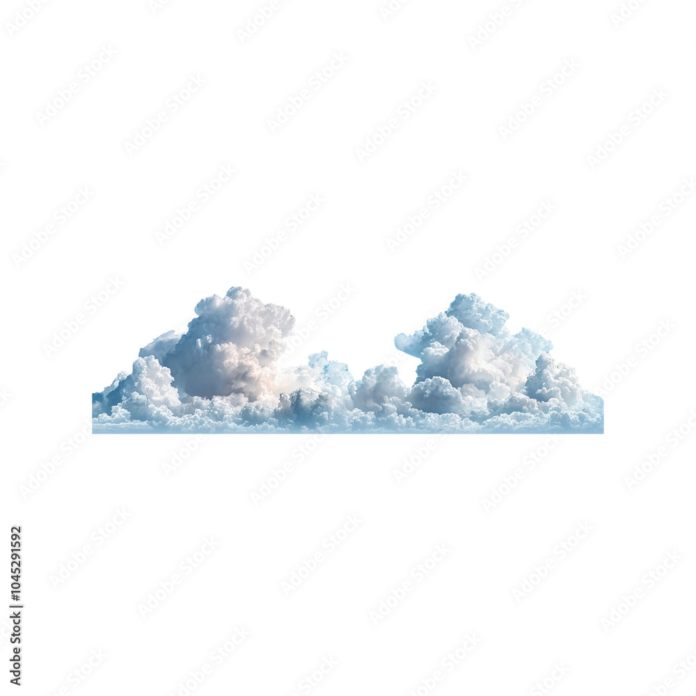 Fluffy white clouds against blue sky create serene atmosphere Fluffy white clouds against blue sky create serene atmosphere