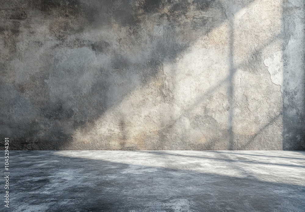 Empty Industrial Space with Textured Concrete Walls Empty Industrial Space with Textured Concrete Walls