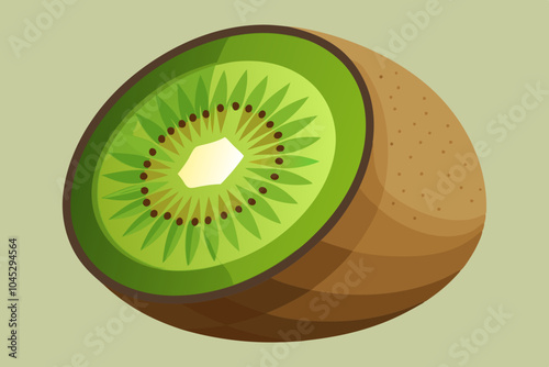 Beautiful fruit kiwi vector art illustration