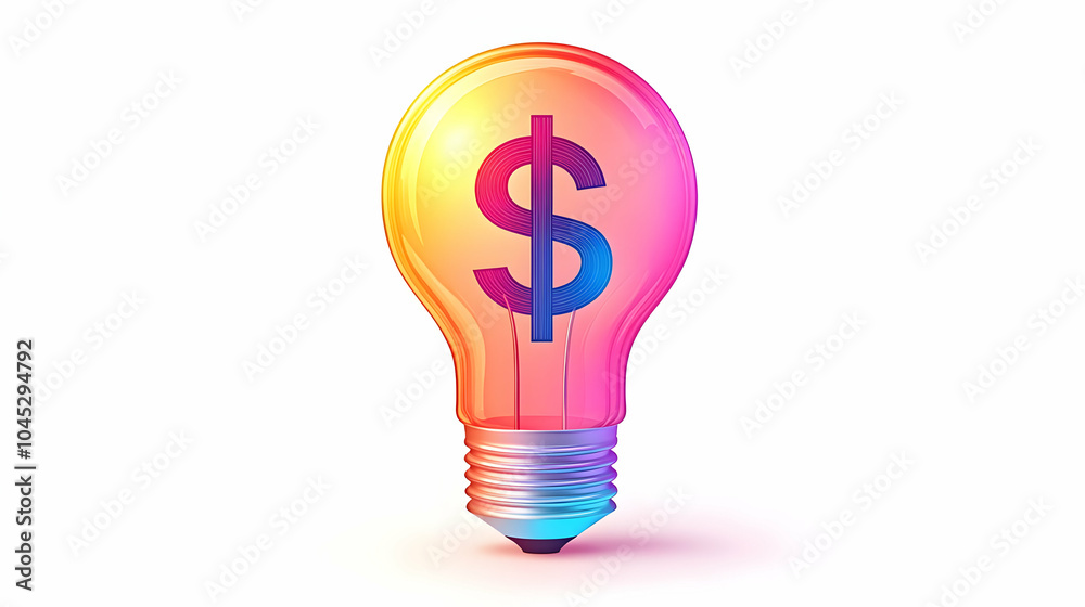 3D Vector Icon Lightbulb Dollar Sign Profitable Ideas Minimalistic Bright Colors Isolated White Background Infographics Innovation Financial Success Concept 3D Vector Icon Lightbulb Dollar Sign Profitable Ideas Minimalistic Bright Colors Isolated White Background Infographics Innovation Financial Success Concept