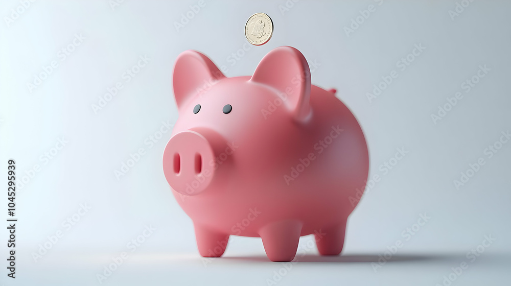 3D Vector Piggy Bank Icon with Coin Dropping Savings Infographic Personal Finance Tips Illustration Clean Lines Pastel Colors Financial Planning Design White Background 3D Vector Piggy Bank Icon with Coin Dropping Savings Infographic Personal Finance Tips Illustration Clean Lines Pastel Colors Financial Planning Design White Background