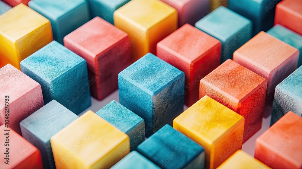 depiction of several vibrant cubes set out in a geometric design on a white backdrop, cubes, geometric, and colorful depiction of several vibrant cubes set out in a geometric design on a white backdrop, cubes, geometric, and colorful