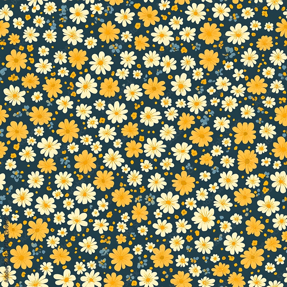 Charming Marigold Seamless Pattern Design Charming Marigold Seamless Pattern Design