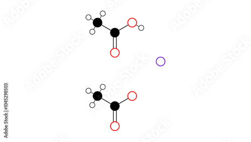 sodium diacetate molecule, structural chemical formula, ball-and-stick model, isolated image e262 photo