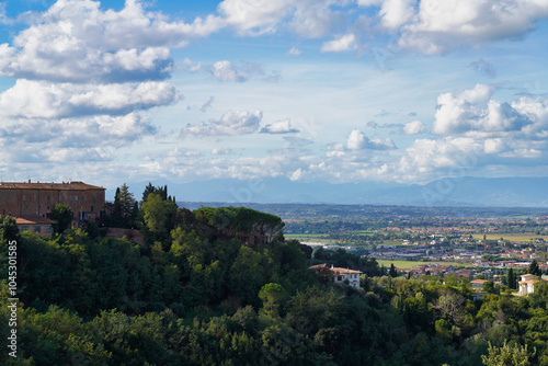 The Tuscan landscape seen from the small town of San Miniato. photo